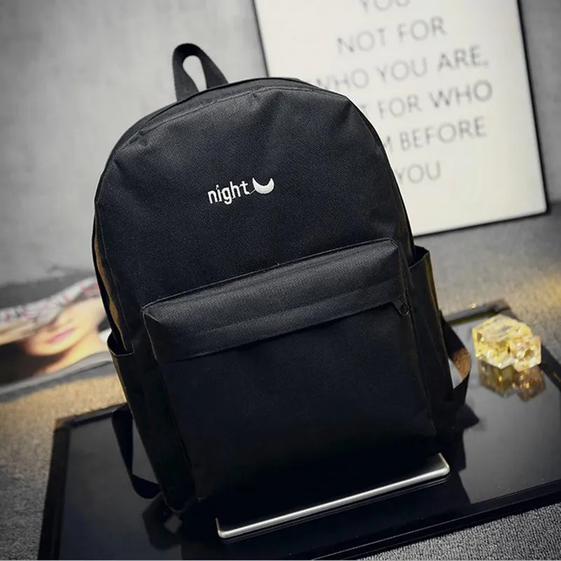Марка Холст Мужчины Женщины рюкзак колледж высокой средней школы сумки для