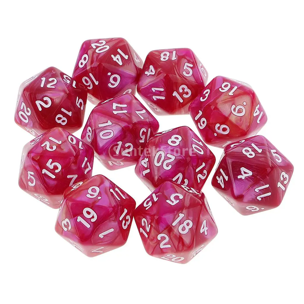 10 шт. 20 сторонних игральных костей D20 многогранные игральные кости для подземей и