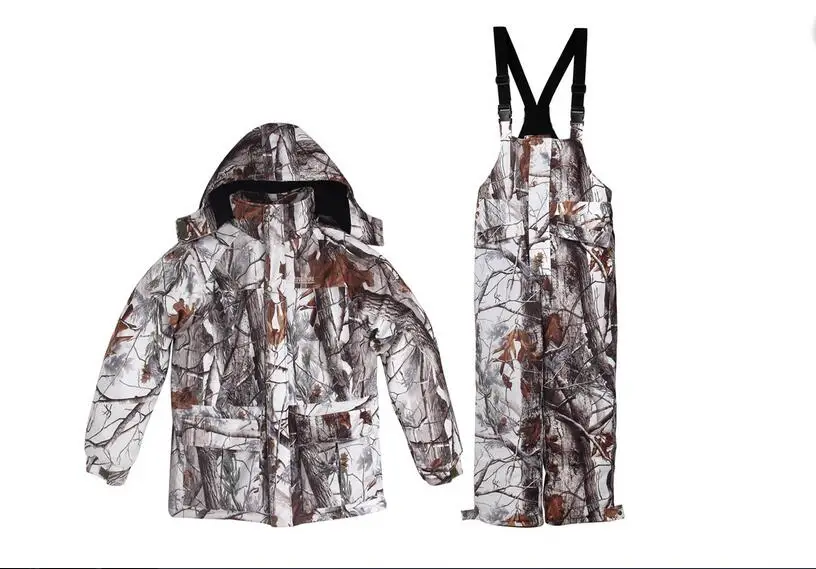 snow camouflage Одежда для охоты, камуфляжная водонепроницаемая куртка, камуфляжная зимняя уличная одежда, комплект для альпинизма и рыбалки, военная куртка+ штаны - Цвет: snow camouflage