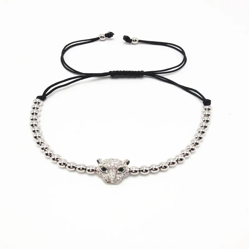 Ювелирные изделия браслет головы леопарда Человек кос ручной работы браслет.|woven