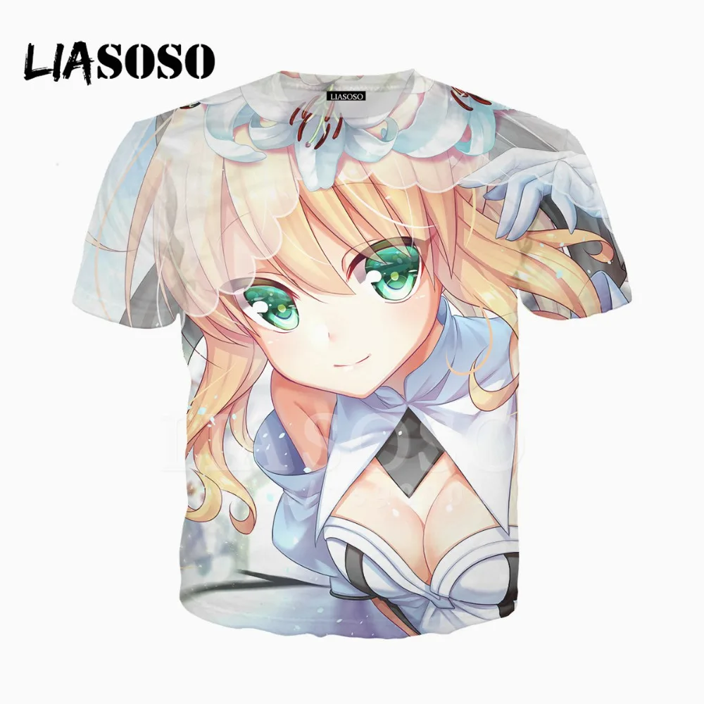 Футболка liasao X1557 для мужчин и женщин летняя рубашка с 3D принтом аниме Fate/Grand Order
