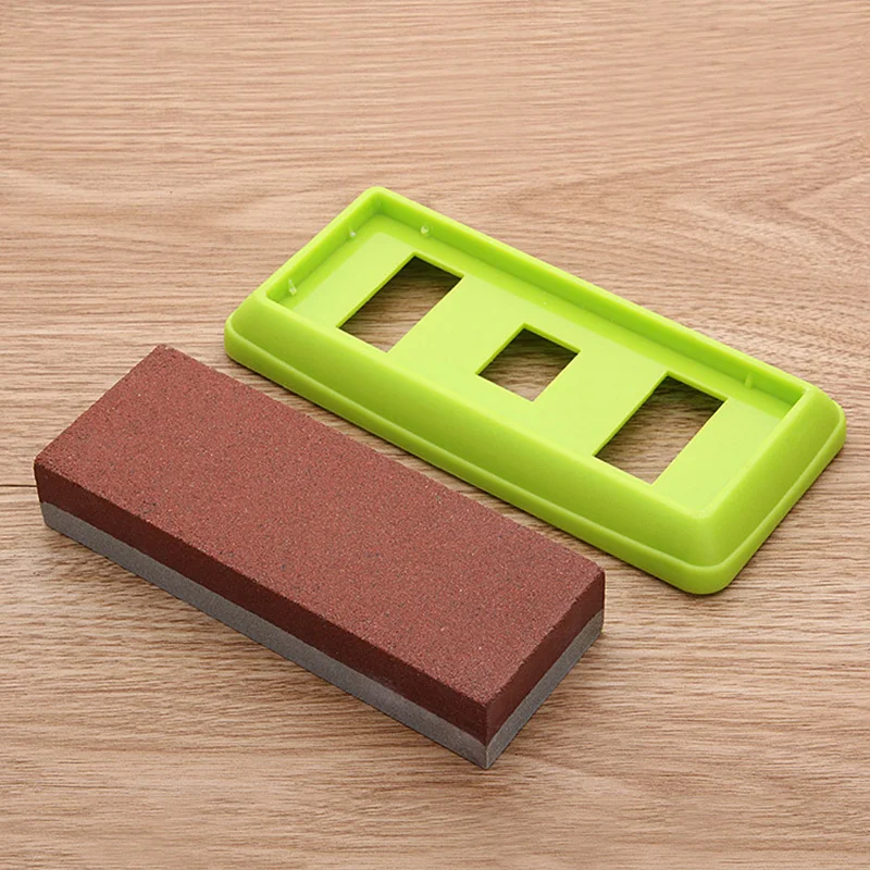 

LMETJMA 2 Side Knife Sharpening Stone Water Stone Dual Sharpening whetStone wearproof Knife Sharpener Stone With Anti-slip Base