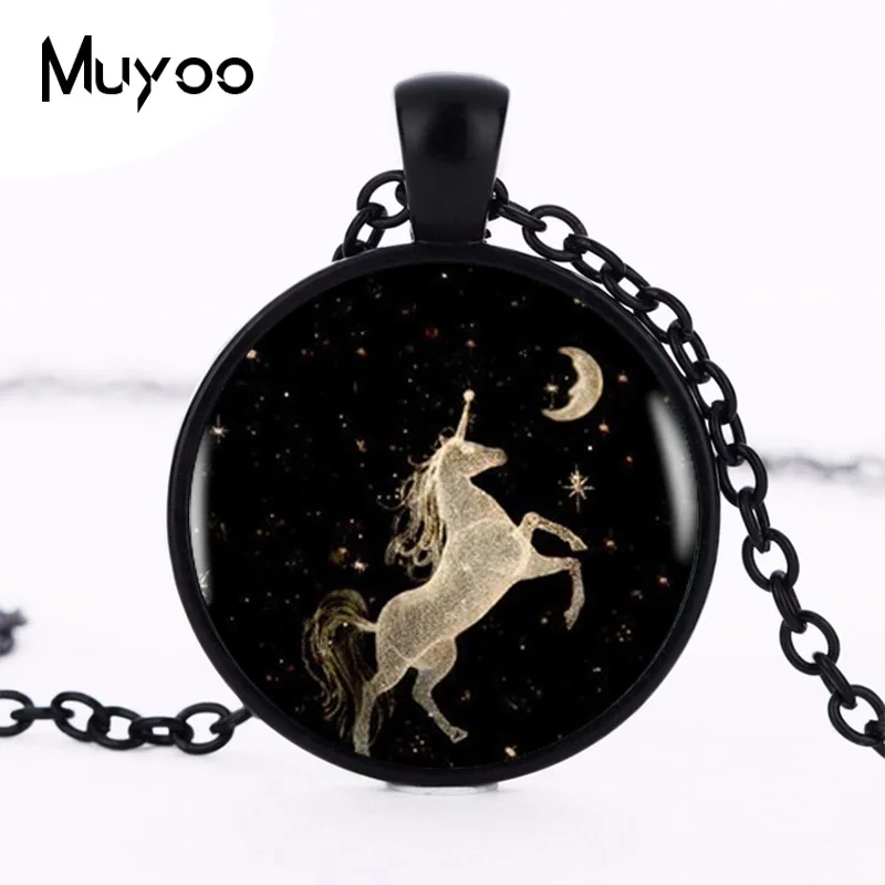 Чокер с подвеской в виде единорога и Луны HZ1 2017|silver necklace|necklaces for womenmoon pendant |