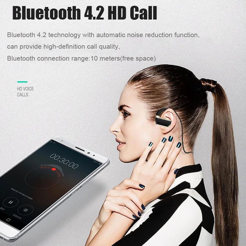 J2 IPX4 водонепроницаемый Mp3 музыкальный плеер 8 ГБ + беспроводные Bluetooth спортивные
