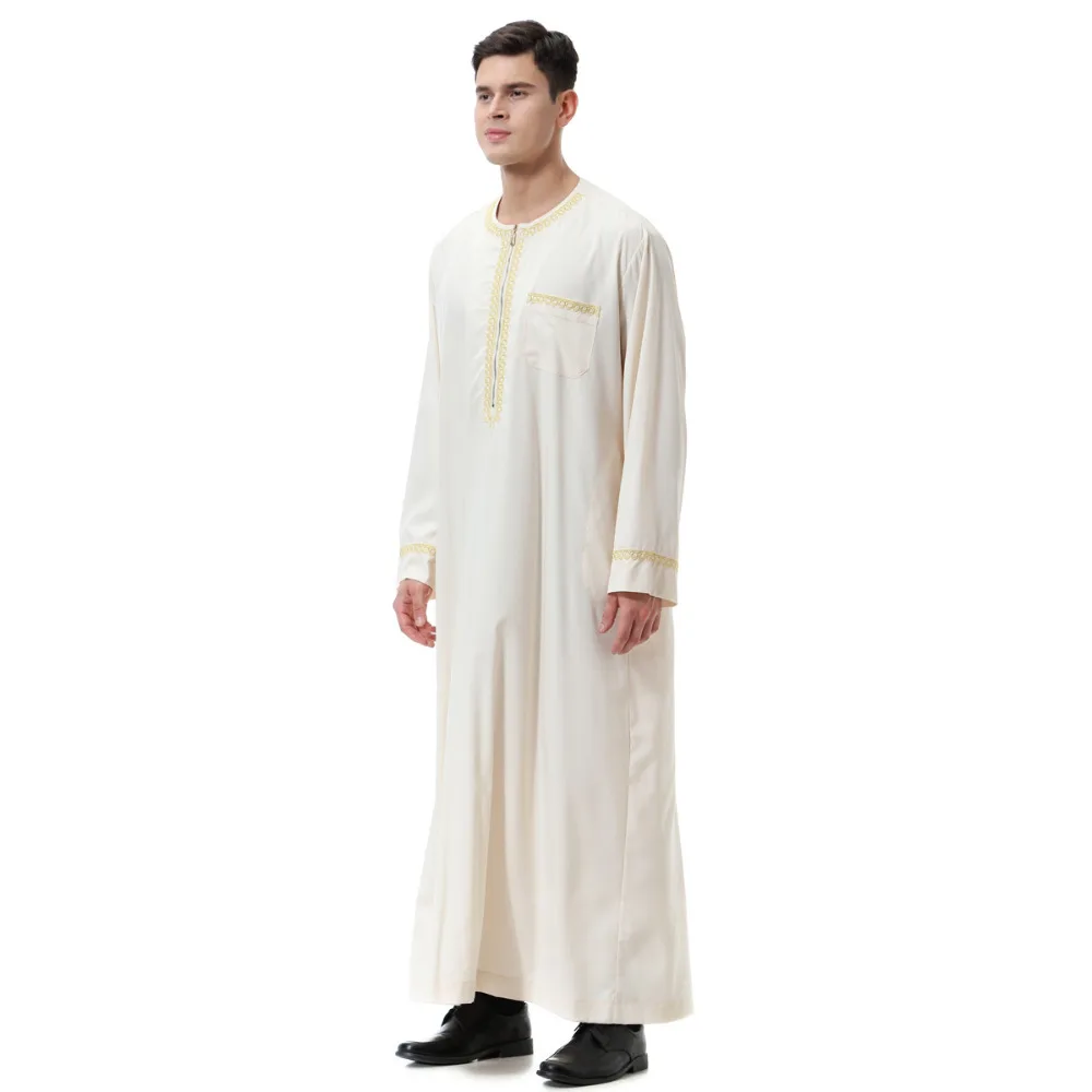 Мусульманские мужчины Jubba tobe Abaya формальное платье Ближний Восток мусулман Homme Jubah