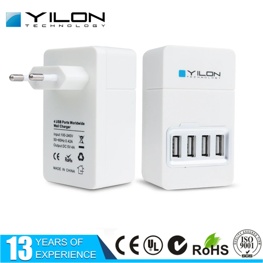 Мода ЕС Зарядное Устройство 4 Порт Нормально USB Портативное Для Мобильного