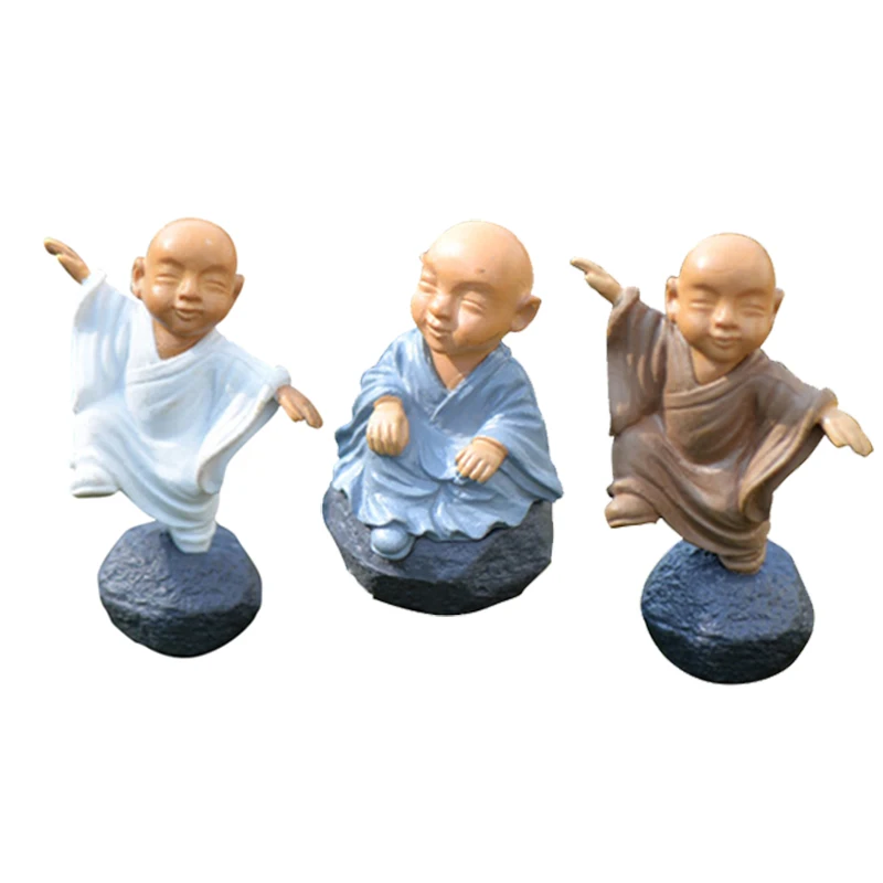 3 шт. керамические Монки Статуэтка Будда Ремесла подарок автомобиль интерьерный