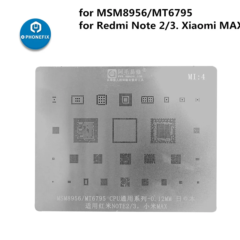 MI 4 Многоцелевой Xiaomi Мобильный телефон все серии Универсальный BGA трафарет шаблоны для материнской платы BGA IC реболлинга пайки ремонт - Цвет: MI 4