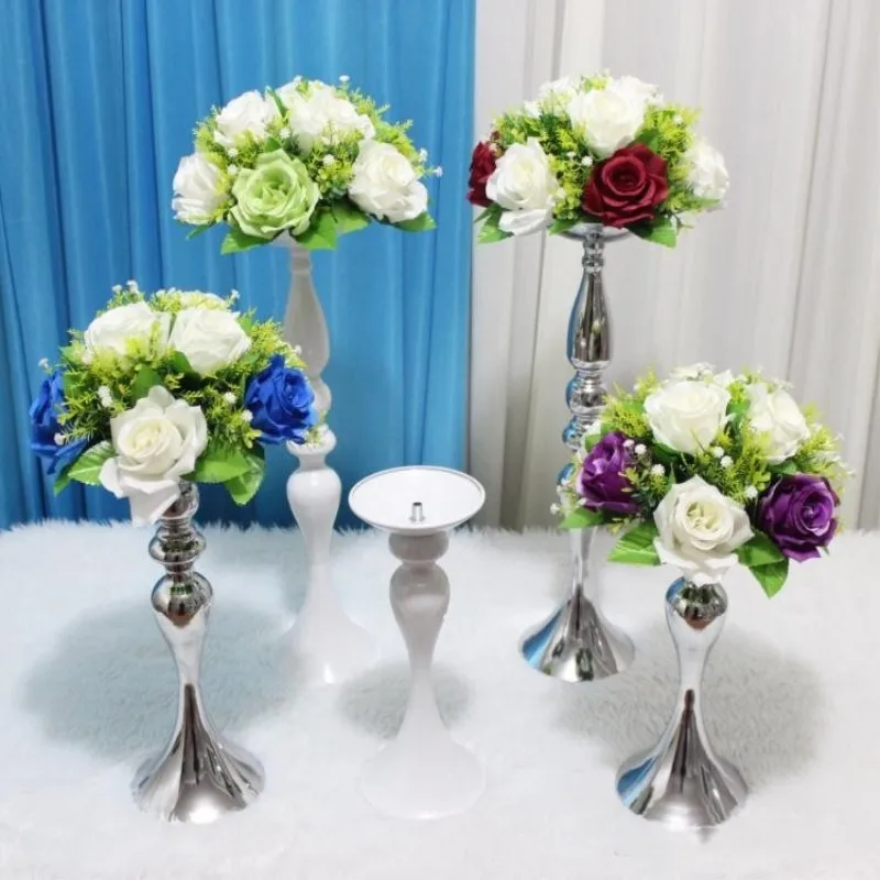 

Upscale Wedding Table Decoration Mermaid Flower Stands Candlestick T Station Road Lead Metal Columns Vase Pendulum Props 2 Pcs