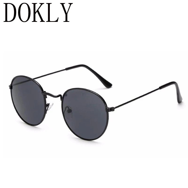Dokly HD поляризованные Зеркало Круглые Солнцезащитные очки Для женщин Винтаж Ретро Джон Леннон очки Для женщин вождения металлические круглые очки