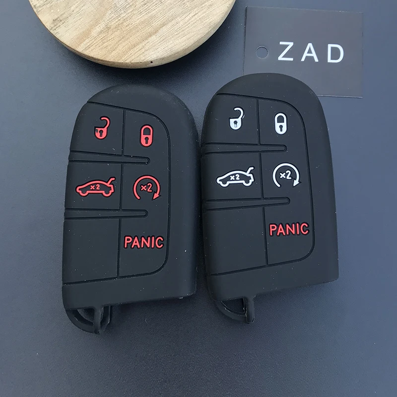 ZAD силиконовый чехол для ключей автомобиля, брелок для Jeep Renegade Compass Grand Cherokee для Chrysler 300C Wrangler Dodge, автомобильные аксессуары