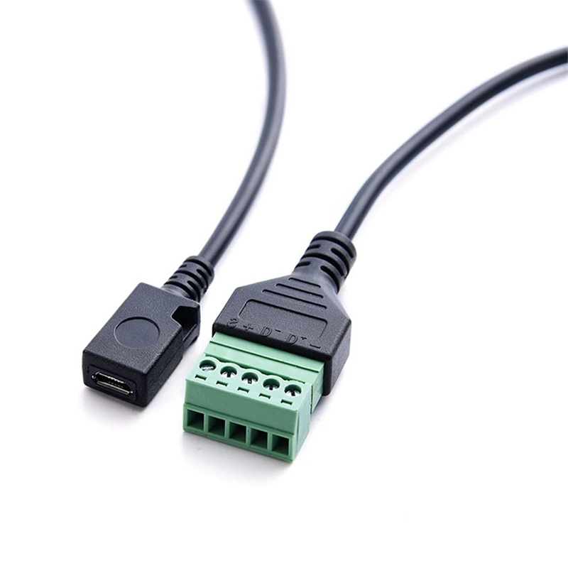 1 шт. фута 5 штырьков Micro USB 2 0 штекер штифтов винт с защитой без клемм адаптер