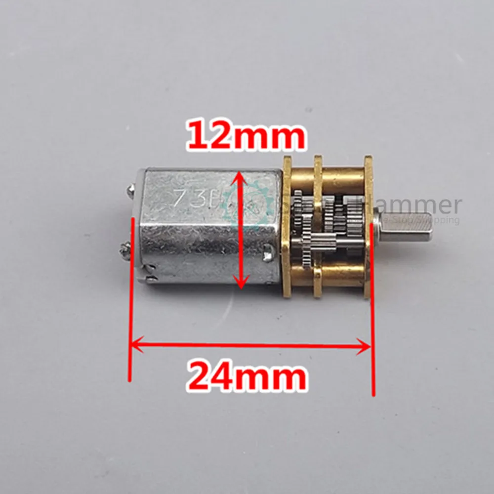 

2 pcs N20 micro reduction motor dc motor dc3v-6v pure steel metal gear reduction