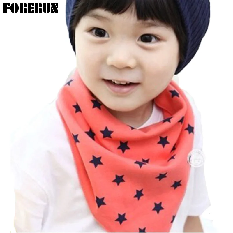 Новые детские нагрудники бандана однотонные на пуговицах полотенце со звездами