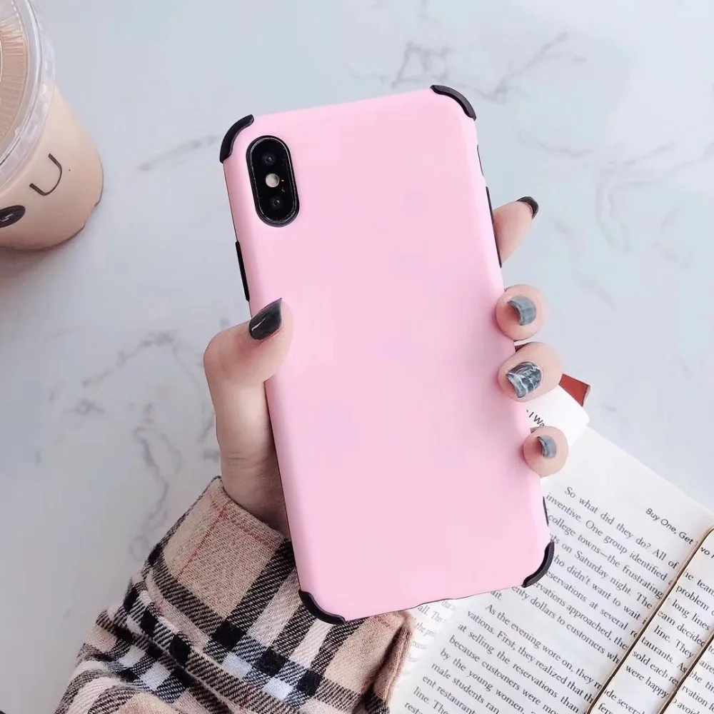 Case For iPhone Xr X Xs Max Cover Korean Candy Color Soft Silicone Shockproof Phone Cases 7 8 Plus 6S Coque |