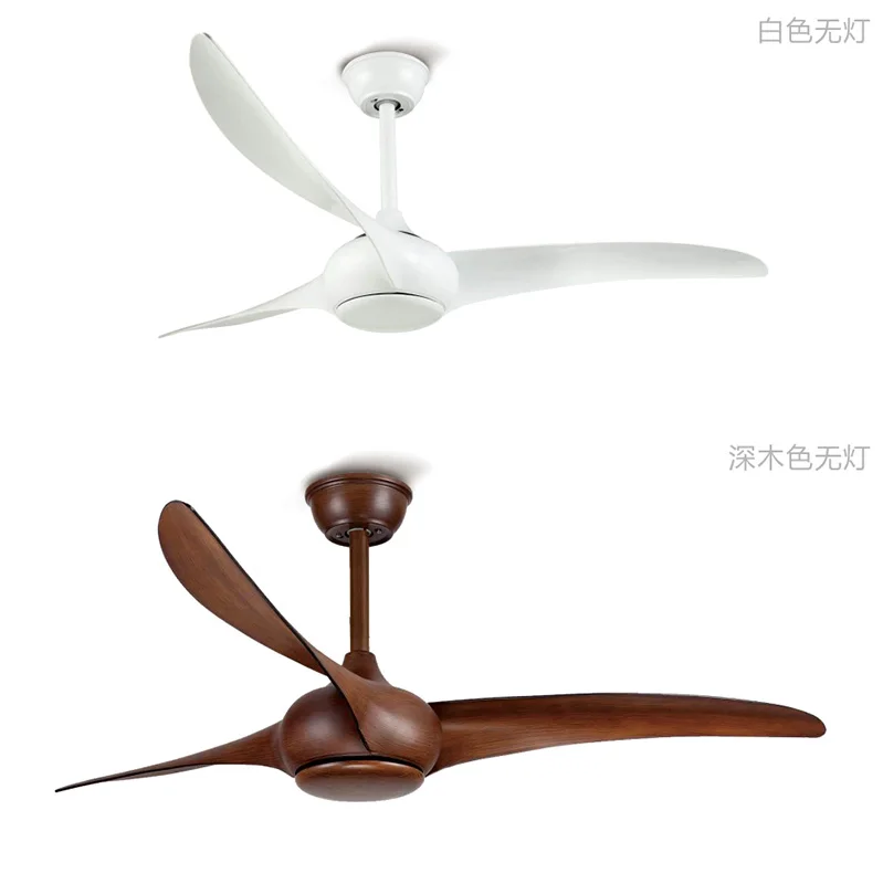 

Post-modern 52 inch Brown village ceiling fans without lights minimalist dining room living room ceiling fan with remote control