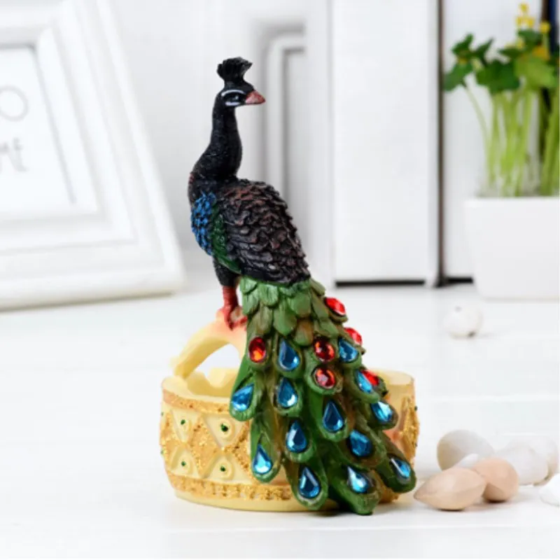 Домашняя декоративная пепельница для винного шкафа большая в форме павлина