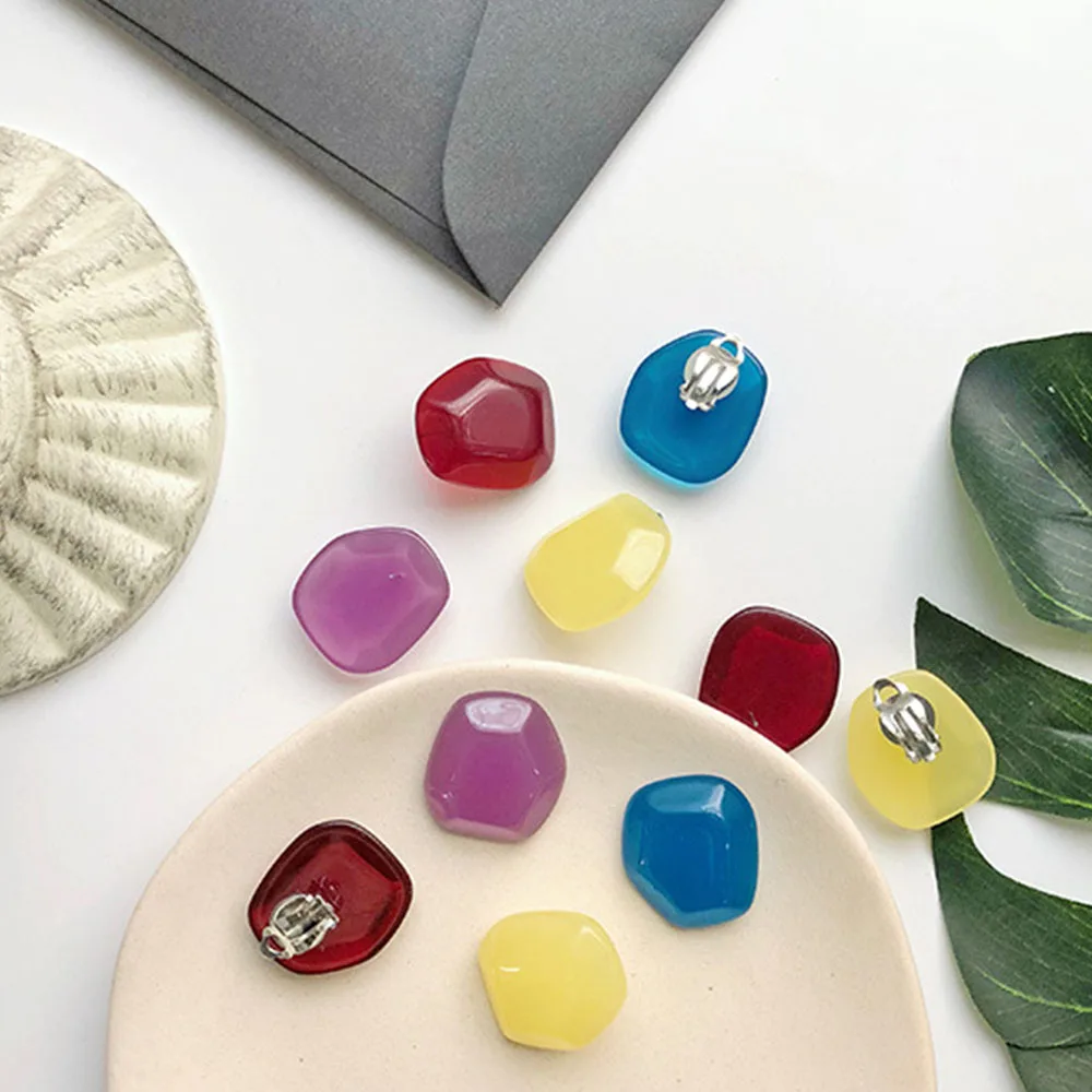 Женские полимерные серьги-клипсы Bing Tu синие желтые красные большие