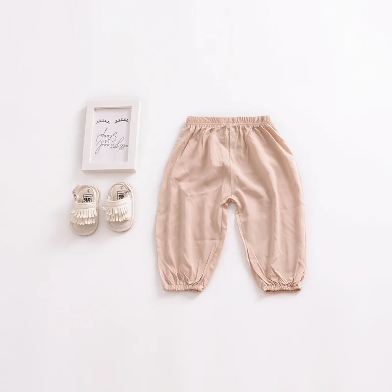 Детские штаны тонкие летние повседневные однотонные Свободные Штаны унисекс с