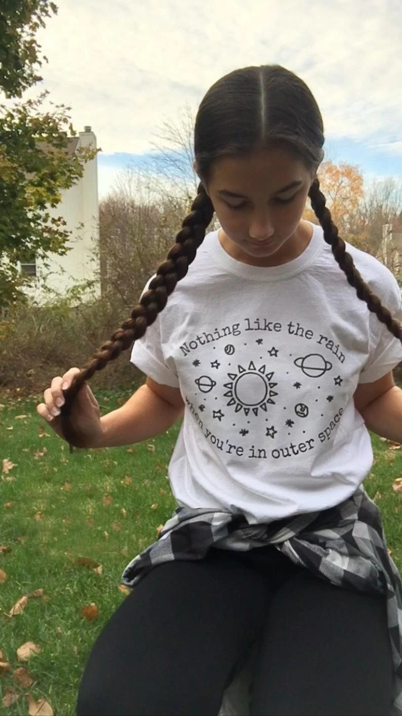 nothing like rain when you're in outer space T-Shirt unisex women grunge art graphic vintage aesthetic camisetas tee tshirt top | Женская