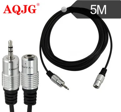 5 meters Aluminum shell 3.5MM extension line male to female audio cable headphone cable DC3.5 M / F Cable AQJG