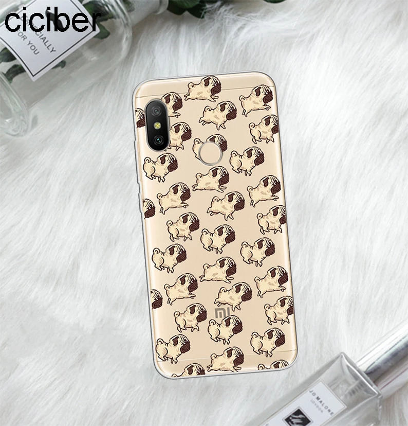 ciciber For Xiaomi Red 6 5 4 3 A X S Plus Pro S2 Soft TPU Phone Cases Redmi Note Cute Pug Dog Coque Fundas Capa |