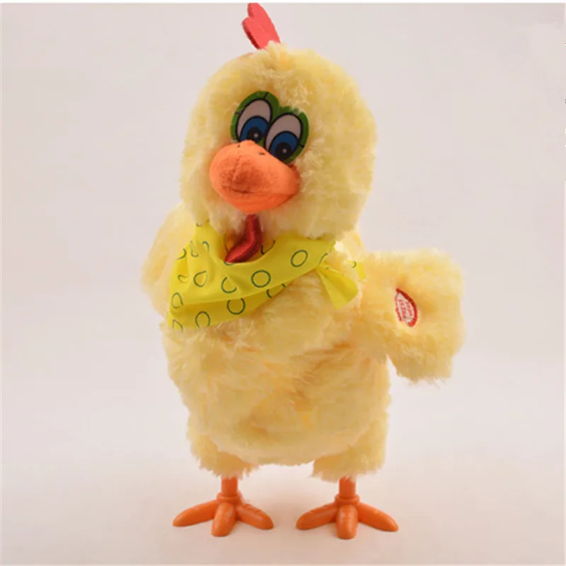 

1 Pcs funny Doll chicken hens will lay eggs of chickens crazy singing and dancing electric plush toys Christmas toy 30cm