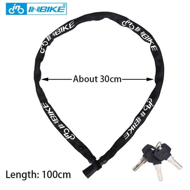 INBIKE замок для велосипеда стальной 100 см CL203|lock steel|bicycle chain lockbike lock |
