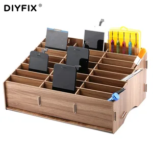diyfix mobile phone repair tools box wooden storage box cellphone motherboard lcd screen storage box ferramentas accessories free global shipping
