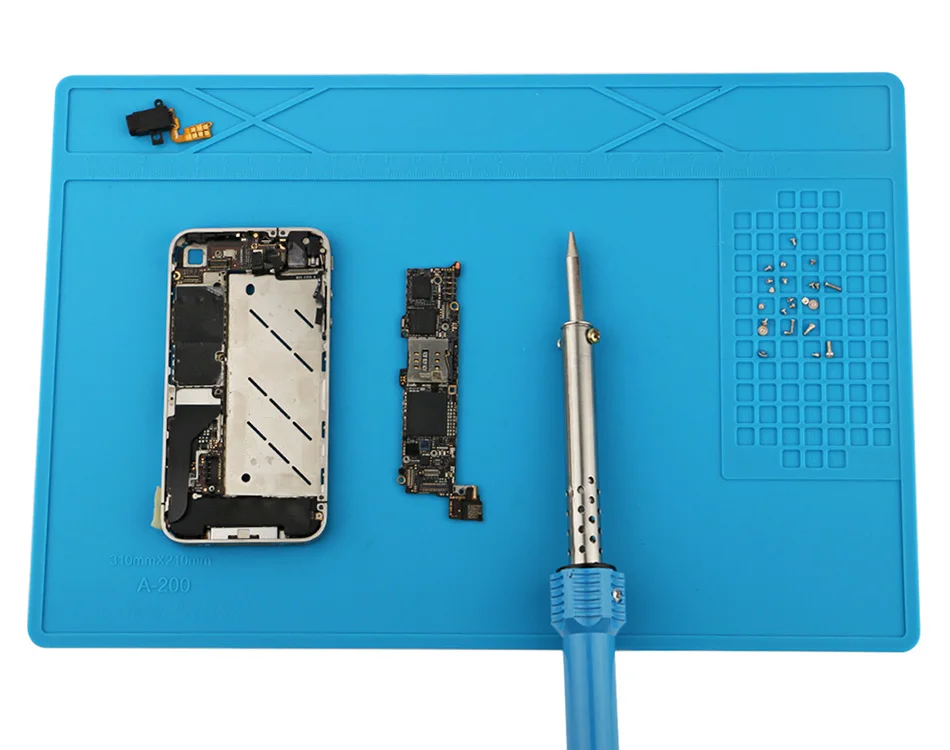 DIYFIX 31x21 см силиконовый коврик теплоизоляция стол коврик обслуживания платформы для BGA паяльная станция с винтовым положение