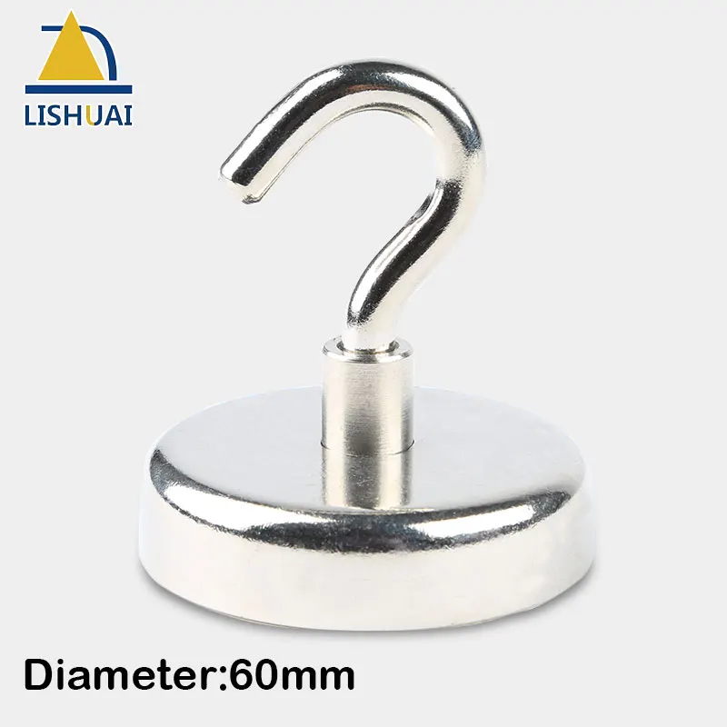 Сильный Круглый Магнитный крючок LISHUAI 1 шт. D60/сверхмощная неодимовая магнитная
