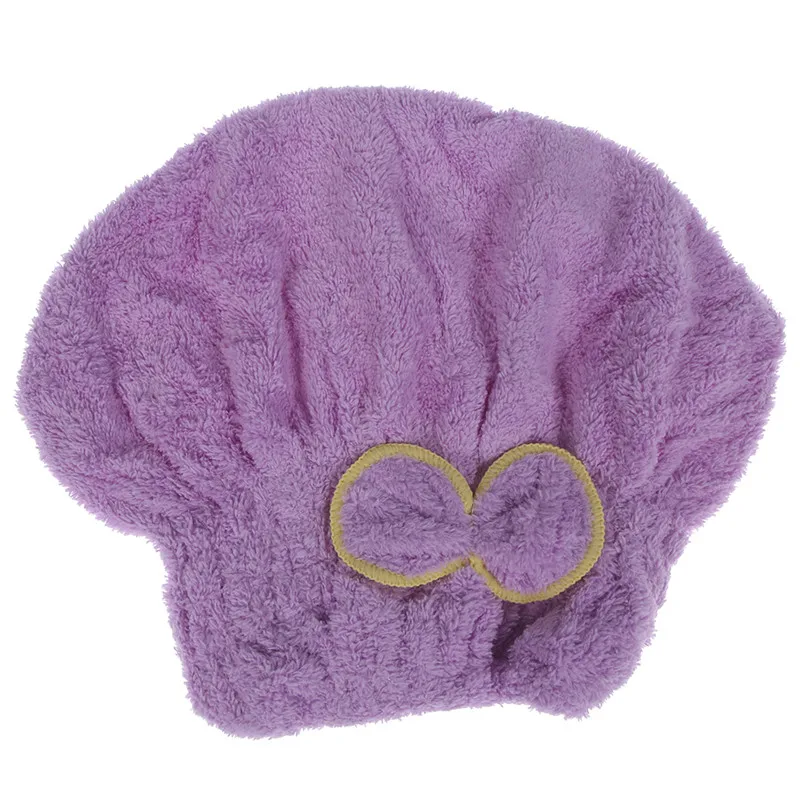 Purple Женское полотенце из микрофибры для ванной, быстросохнущая шапка для волос, тюрбан, супер впитывающая повязка на голову, шапочка для душа, банное полотенце s - Цвет: Purple