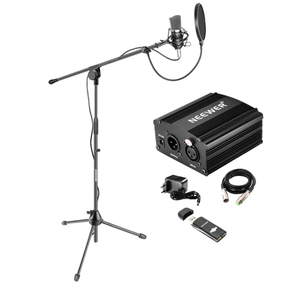 Конденсаторный микрофон Neewer NW-700 Pro комплект: конденсаторный + напольная