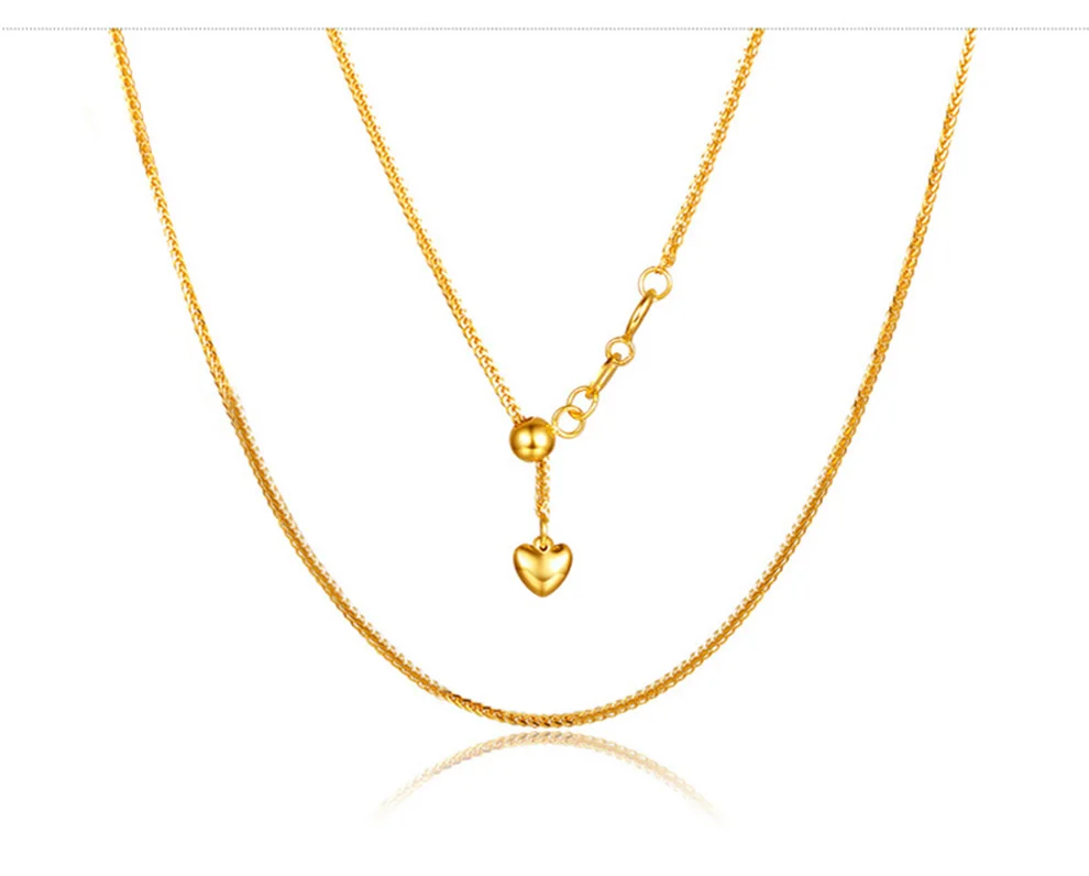 YS 18 K желтая цельная золотая цепочка 1,9 Г 45 см Au750 цепочка ожерелье ювелирные украшения для женщин