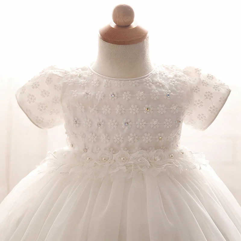 Новинка 2017 платье для маленьких девочек Милое Свадебное с цветами одежда крестин
