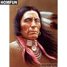 Алмазная 5D Вышивка HOMFUN A01463, полноразмернаякруглая картина сделай сам с индейскими перьями, вышивка крестиком, домашний декор