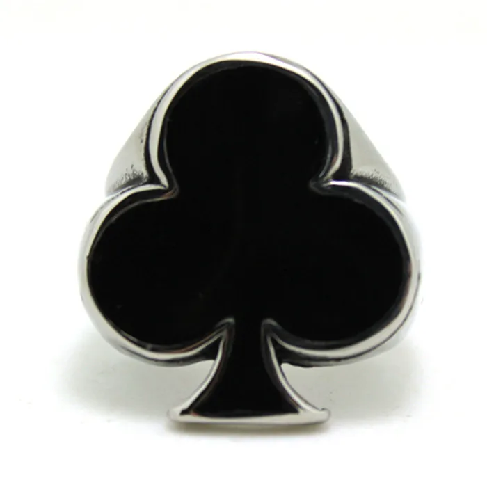 1pc Wholesale Price Mens Boy Black Poker Ring 316L Stainless Steel Plum flower | Украшения и аксессуары
