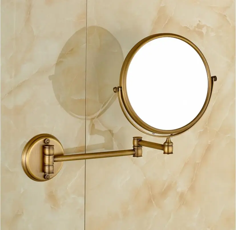 Bathroom Mirror Wall Mounted 8 inch Brass 3X/1X Magnifying Mirror Folding Rose gold/Gold Makeup Mirror Cosmetic Mirror Lady Gift