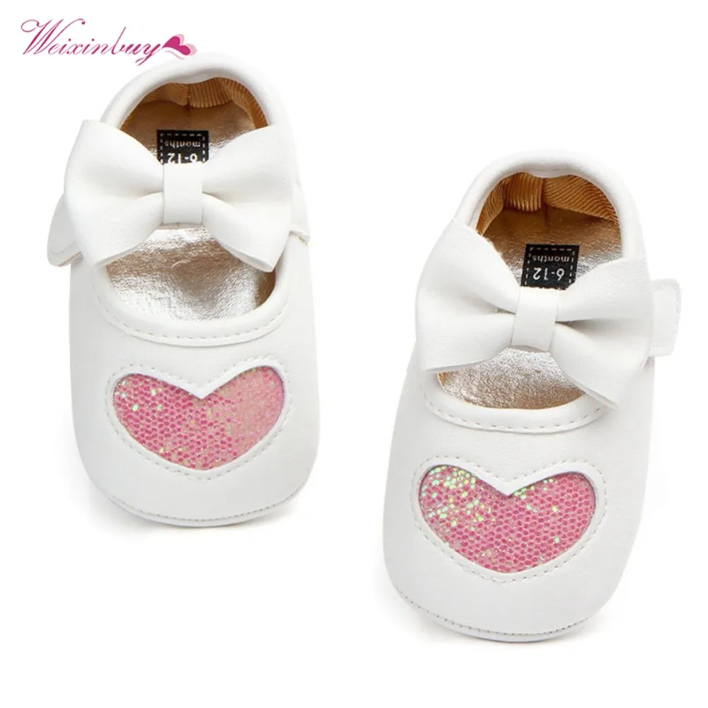 

WEIXINBUY Spring Autumn Butterfly Knot First Sole Soft Sole Girl Baby Shoes Cotton First Walkers Baby Girl Shoes 0-18M