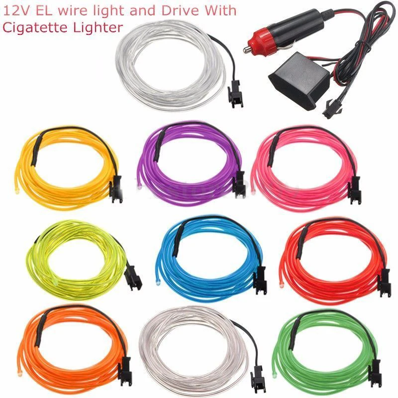 Гибкий неоновый светодиодный светильник Рождество свечение EL провода трос лента