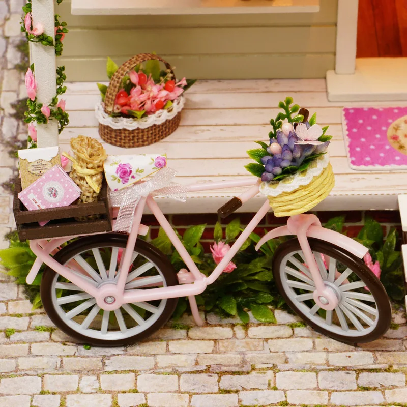 

Diy house - bike angel, handmade assembled model house, cute room toys,Model toys bike, romantic birthday gifts, creative gift