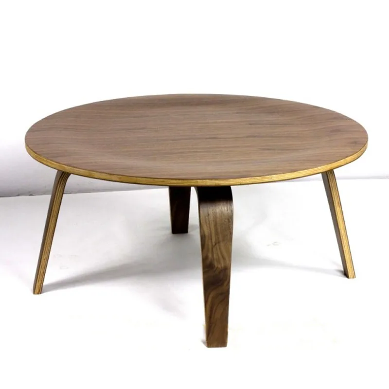 Круглый стол из фанеры орехового дерева журнальный столик DIA86 * H40CM|plywood table|coffee