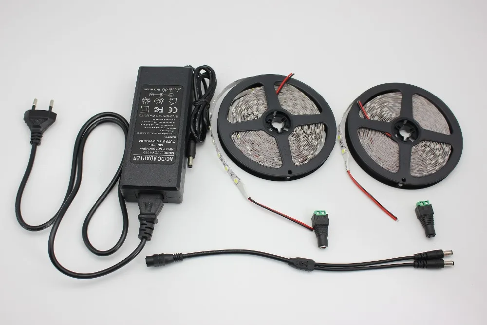 10 meter Ip20 non- waterproof led strip light 5050 single color rope+ 1 pcs 12V 8ATransformer | Освещение