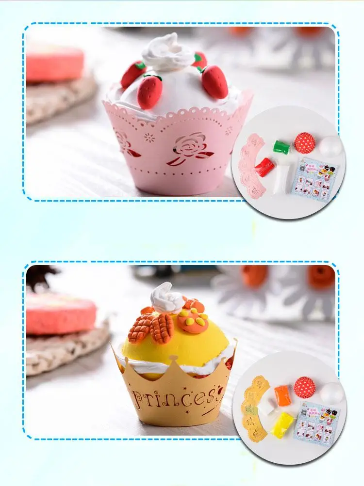 6 шт. детская разноцветная глина для мороженого/торта/мороженого/смузи|Пластилин|