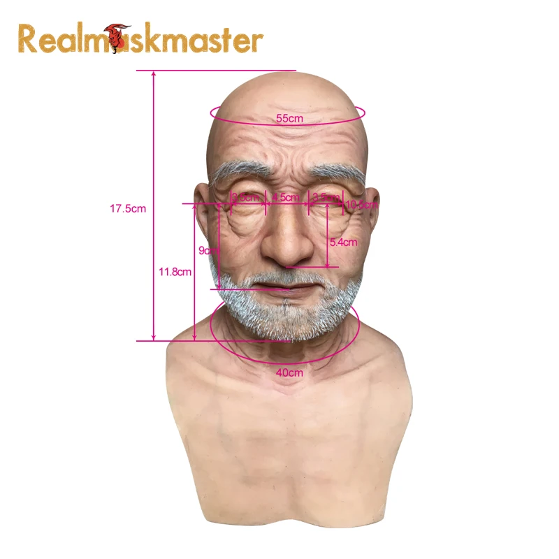 Realmaskmaster вечерние принадлежности силикон для взрослых маска лица пожилых людей