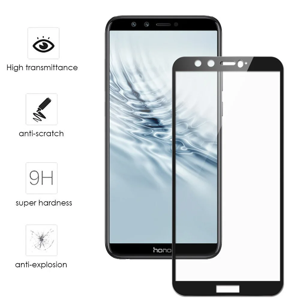 

Закаленное стекло с полным покрытием для HUAWEI Honor 7C 7A Pro 8X 8C Y5 Y6 2018 Y5 Prime 2018 P Smart Plus 2019, защитная пленка для экрана