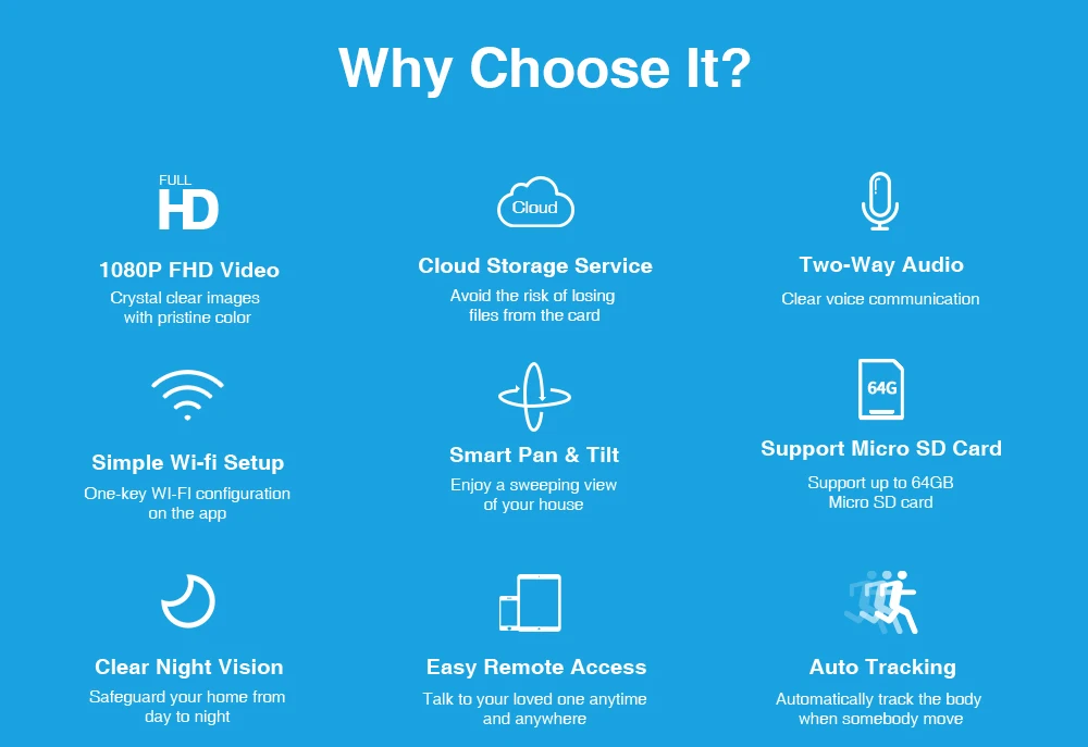FREDI 1080P камера наблюдения с автоматическим отслеживанием s Wi-Fi Детский Монитор домашняя ip-камера безопасности ИК ночного видения беспроводная CCTV камера