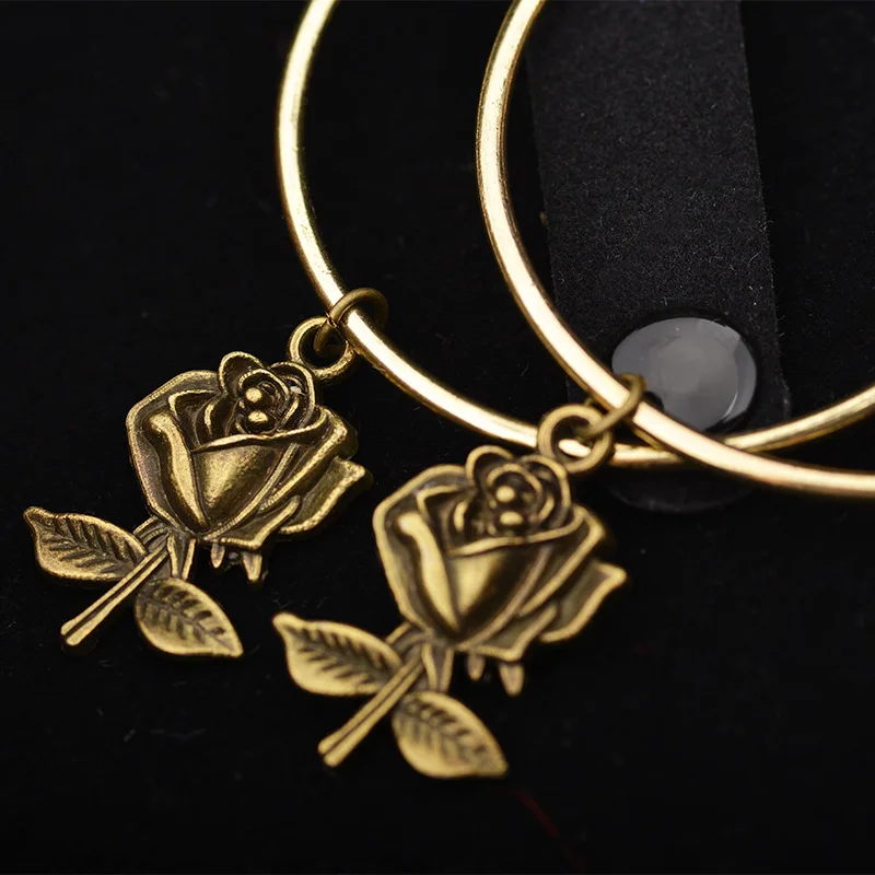 Винтажные большие висячие серьги в виде роз для женщин/девушек летняя бижутерия |