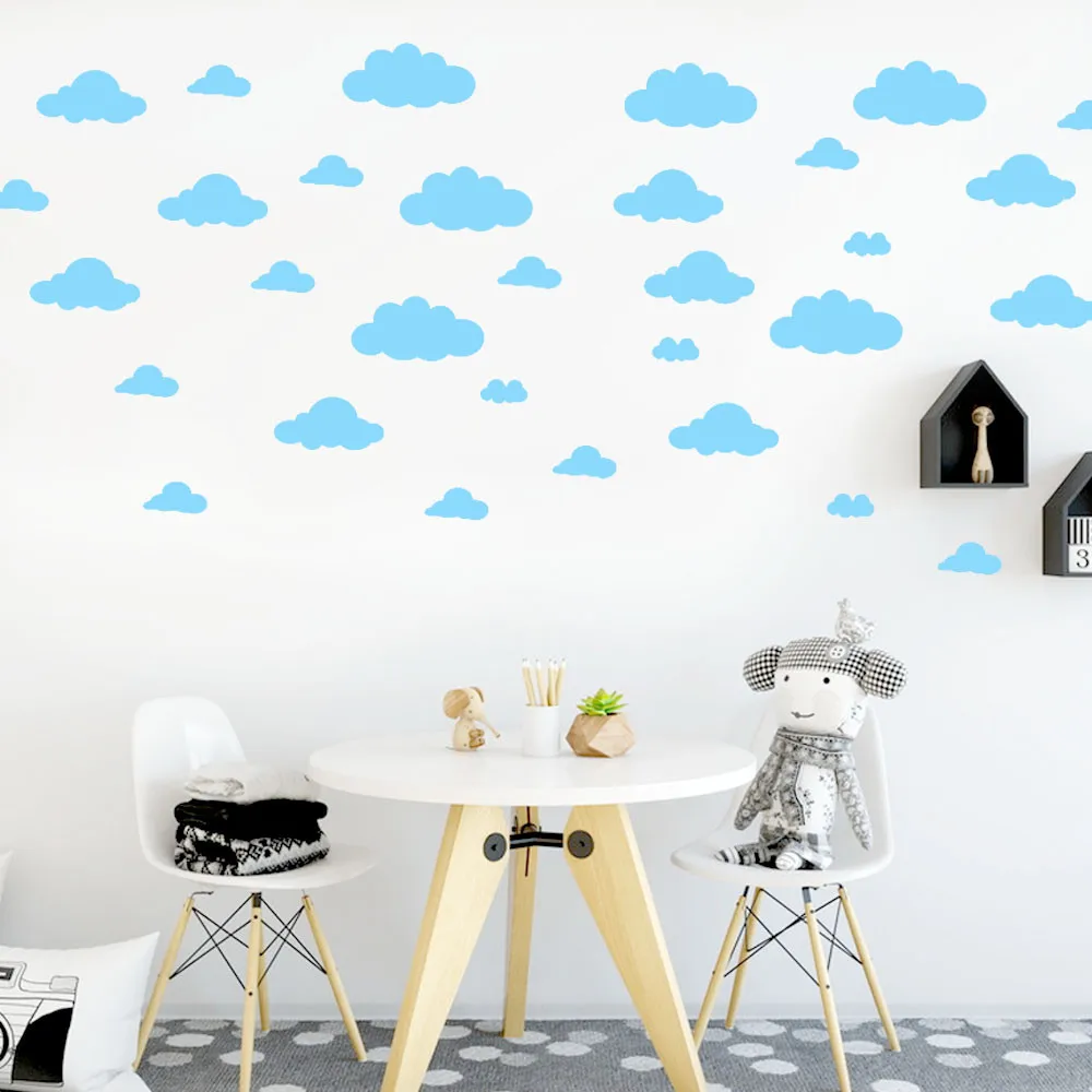 Настенные Стикеры для гостиной 31 шт DIY Большие облака настенные наклейки детской