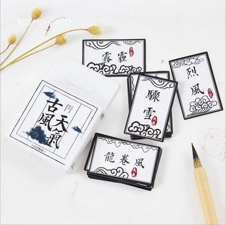 45 шт./упак. древних прогноз погоды Китайская каллиграфия украшения Наклейки DIY